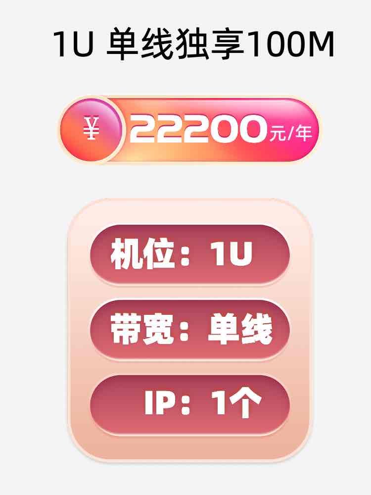 台州1U独享100M服务器托管